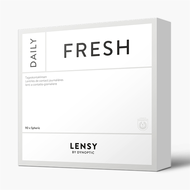 Lensy Daily Fresh Spheric (90P) - Lensy by Dynoptic - Optiker - Optiker Schweiz - Kontaktlinsen - Linsenmittel - Pflegemittel - Kontaktlinsenmittel - Tageskontaktlinsen - Monatskontaktlinsen - Sphärische Kontaktlinsen - Torische Kontaktlinsen - Silikon-Hydrogel Kontaktlinsen - Augentropfen - weiche Kontaktlinsen - harte Kontaktlinsen - Opticiens - Opticiens Suisse - Lentilles de contact - Produits de soin - Lentilles de contact journalières - Lentilles de contact mensuelles - Lentilles de contact sphériques - Lentilles de contact toriques - Lentilles de contact Multifocales - Lentilles de contact en silicone hydrogel - Gouttes ophtalmiques - Lentilles de contact souples - Lentilles de contact rigides - Ottico - Ottico Svizzera - Lenti a contatto - Prodotti per la cura - Lenti a contatto giornaliere - Lenti a contatto mensili - Lenti a contatto sferiche - Lenti a contatto toriche - Lenti a contatto multifocali - Lenti a contatto in silicone idrogel - Collirio - Lenti a contatto morbide - Lenti a contatto rigide