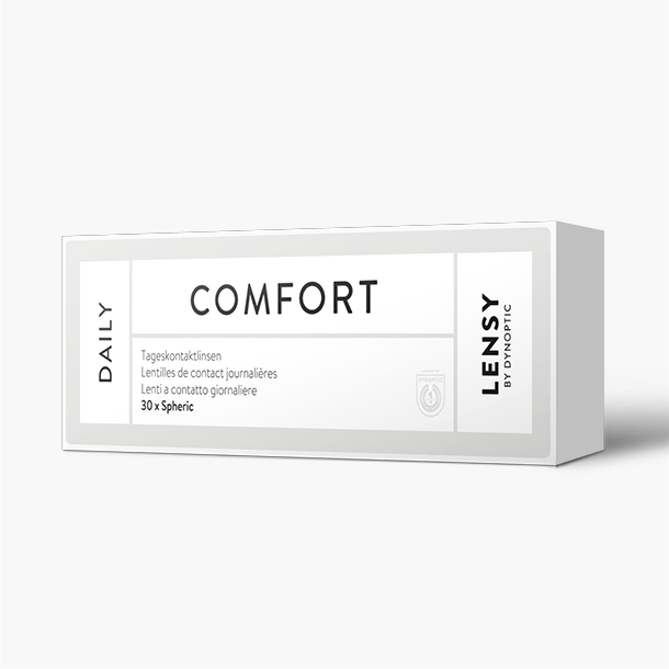 Lensy Daily Comfort Spheric (30P) - Lensy by Dynoptic - Optiker - Optiker Schweiz - Kontaktlinsen - Linsenmittel - Pflegemittel - Kontaktlinsenmittel - Tageskontaktlinsen - Monatskontaktlinsen - Sphärische Kontaktlinsen - Torische Kontaktlinsen - Silikon-Hydrogel Kontaktlinsen - Augentropfen - weiche Kontaktlinsen - harte Kontaktlinsen - Opticiens - Opticiens Suisse - Lentilles de contact - Produits de soin - Lentilles de contact journalières - Lentilles de contact mensuelles - Lentilles de contact sphériques - Lentilles de contact toriques - Lentilles de contact Multifocales - Lentilles de contact en silicone hydrogel - Gouttes ophtalmiques - Lentilles de contact souples - Lentilles de contact rigides - Ottico - Ottico Svizzera - Lenti a contatto - Prodotti per la cura - Lenti a contatto giornaliere - Lenti a contatto mensili - Lenti a contatto sferiche - Lenti a contatto toriche - Lenti a contatto multifocali - Lenti a contatto in silicone idrogel - Collirio - Lenti a contatto morbide - Lenti a contatto rigide