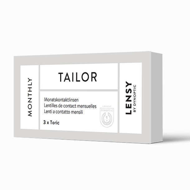 Lensy Monthly Tailor 3P Toric - Lensy by Dynoptic - Optiker - Optiker Schweiz - Kontaktlinsen - Linsenmittel - Pflegemittel - Kontaktlinsenmittel - Tageskontaktlinsen - Monatskontaktlinsen - Sphärische Kontaktlinsen - Torische Kontaktlinsen - Silikon-Hydrogel Kontaktlinsen - Augentropfen - weiche Kontaktlinsen - harte Kontaktlinsen - Opticiens - Opticiens Suisse - Lentilles de contact - Produits de soin - Lentilles de contact journalières - Lentilles de contact mensuelles - Lentilles de contact sphériques - Lentilles de contact toriques - Lentilles de contact Multifocales - Lentilles de contact en silicone hydrogel - Gouttes ophtalmiques - Lentilles de contact souples - Lentilles de contact rigides - Ottico - Ottico Svizzera - Lenti a contatto - Prodotti per la cura - Lenti a contatto giornaliere - Lenti a contatto mensili - Lenti a contatto sferiche - Lenti a contatto toriche - Lenti a contatto multifocali - Lenti a contatto in silicone idrogel - Collirio - Lenti a contatto morbide - Lenti a contatto rigide