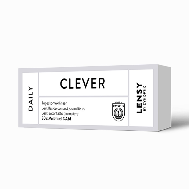 Lensy Daily Clever Multifocal 3 Add  (30P) - Lensy by Dynoptic - Optiker - Optiker Schweiz - Kontaktlinsen - Linsenmittel - Pflegemittel - Kontaktlinsenmittel - Tageskontaktlinsen - Monatskontaktlinsen - Sphärische Kontaktlinsen - Torische Kontaktlinsen - Silikon-Hydrogel Kontaktlinsen - Augentropfen - weiche Kontaktlinsen - harte Kontaktlinsen - Opticiens - Opticiens Suisse - Lentilles de contact - Produits de soin - Lentilles de contact journalières - Lentilles de contact mensuelles - Lentilles de contact sphériques - Lentilles de contact toriques - Lentilles de contact Multifocales - Lentilles de contact en silicone hydrogel - Gouttes ophtalmiques - Lentilles de contact souples - Lentilles de contact rigides - Ottico - Ottico Svizzera - Lenti a contatto - Prodotti per la cura - Lenti a contatto giornaliere - Lenti a contatto mensili - Lenti a contatto sferiche - Lenti a contatto toriche - Lenti a contatto multifocali - Lenti a contatto in silicone idrogel - Collirio - Lenti a contatto morbide - Lenti a contatto rigide