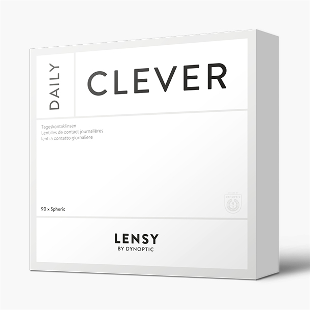 Lensy Daily Clever Spheric (90P) - Lensy by Dynoptic - Optiker - Optiker Schweiz - Kontaktlinsen - Linsenmittel - Pflegemittel - Kontaktlinsenmittel - Tageskontaktlinsen - Monatskontaktlinsen - Sphärische Kontaktlinsen - Torische Kontaktlinsen - Silikon-Hydrogel Kontaktlinsen - Augentropfen - weiche Kontaktlinsen - harte Kontaktlinsen - Opticiens - Opticiens Suisse - Lentilles de contact - Produits de soin - Lentilles de contact journalières - Lentilles de contact mensuelles - Lentilles de contact sphériques - Lentilles de contact toriques - Lentilles de contact Multifocales - Lentilles de contact en silicone hydrogel - Gouttes ophtalmiques - Lentilles de contact souples - Lentilles de contact rigides - Ottico - Ottico Svizzera - Lenti a contatto - Prodotti per la cura - Lenti a contatto giornaliere - Lenti a contatto mensili - Lenti a contatto sferiche - Lenti a contatto toriche - Lenti a contatto multifocali - Lenti a contatto in silicone idrogel - Collirio - Lenti a contatto morbide - Lenti a contatto rigide