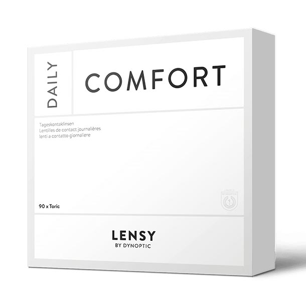 Lensy Daily Comfort Toric (90P) - Lensy by Dynoptic - Optiker - Optiker Schweiz - Kontaktlinsen - Linsenmittel - Pflegemittel - Kontaktlinsenmittel - Tageskontaktlinsen - Monatskontaktlinsen - Sphärische Kontaktlinsen - Torische Kontaktlinsen - Silikon-Hydrogel Kontaktlinsen - Augentropfen - weiche Kontaktlinsen - harte Kontaktlinsen - Opticiens - Opticiens Suisse - Lentilles de contact - Produits de soin - Lentilles de contact journalières - Lentilles de contact mensuelles - Lentilles de contact sphériques - Lentilles de contact toriques - Lentilles de contact Multifocales - Lentilles de contact en silicone hydrogel - Gouttes ophtalmiques - Lentilles de contact souples - Lentilles de contact rigides - Ottico - Ottico Svizzera - Lenti a contatto - Prodotti per la cura - Lenti a contatto giornaliere - Lenti a contatto mensili - Lenti a contatto sferiche - Lenti a contatto toriche - Lenti a contatto multifocali - Lenti a contatto in silicone idrogel - Collirio - Lenti a contatto morbide - Lenti a contatto rigide