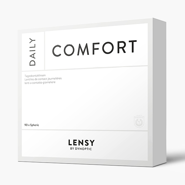 Lensy Daily Comfort Spheric (90P) - Lensy by Dynoptic - Optiker - Optiker Schweiz - Kontaktlinsen - Linsenmittel - Pflegemittel - Kontaktlinsenmittel - Tageskontaktlinsen - Monatskontaktlinsen - Sphärische Kontaktlinsen - Torische Kontaktlinsen - Silikon-Hydrogel Kontaktlinsen - Augentropfen - weiche Kontaktlinsen - harte Kontaktlinsen - Opticiens - Opticiens Suisse - Lentilles de contact - Produits de soin - Lentilles de contact journalières - Lentilles de contact mensuelles - Lentilles de contact sphériques - Lentilles de contact toriques - Lentilles de contact Multifocales - Lentilles de contact en silicone hydrogel - Gouttes ophtalmiques - Lentilles de contact souples - Lentilles de contact rigides - Ottico - Ottico Svizzera - Lenti a contatto - Prodotti per la cura - Lenti a contatto giornaliere - Lenti a contatto mensili - Lenti a contatto sferiche - Lenti a contatto toriche - Lenti a contatto multifocali - Lenti a contatto in silicone idrogel - Collirio - Lenti a contatto morbide - Lenti a contatto rigide